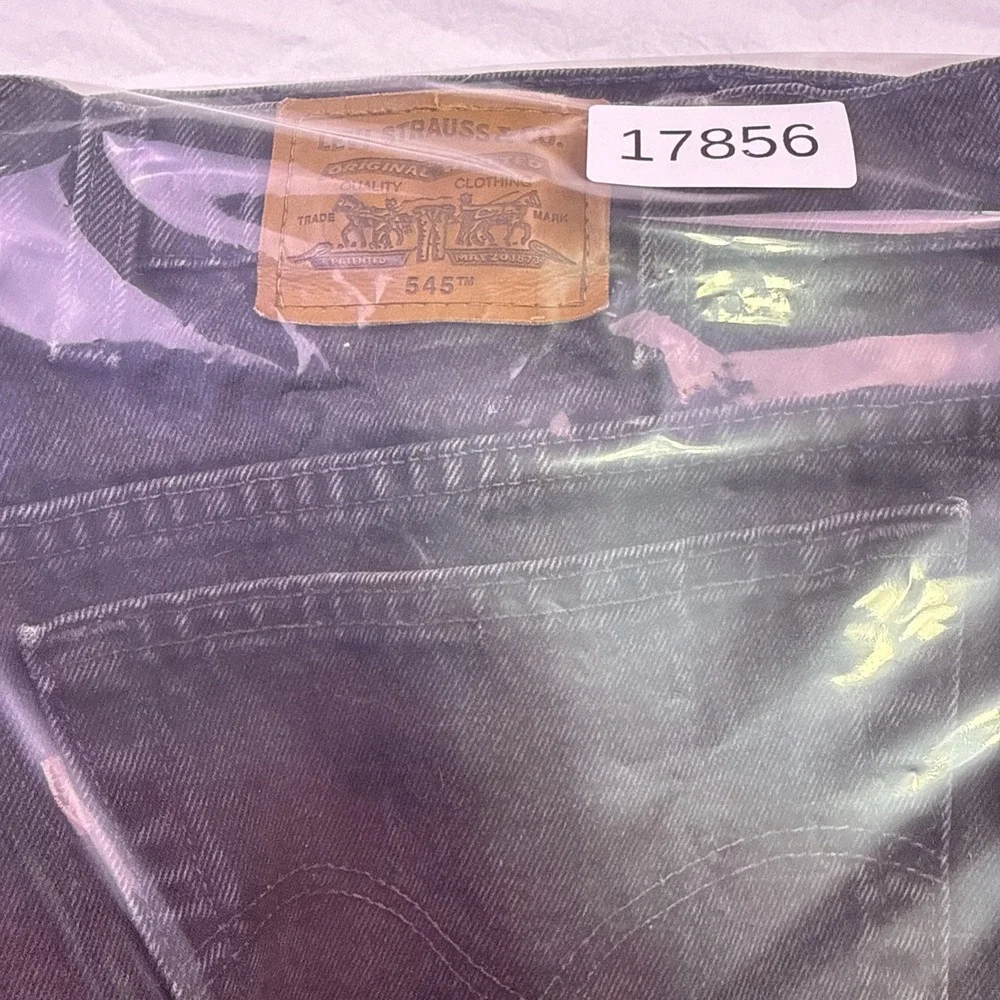 VTG Men's LEVI's 545 Black Denim Jeans Loose Fit Labeled 44x32 org tab flaw
